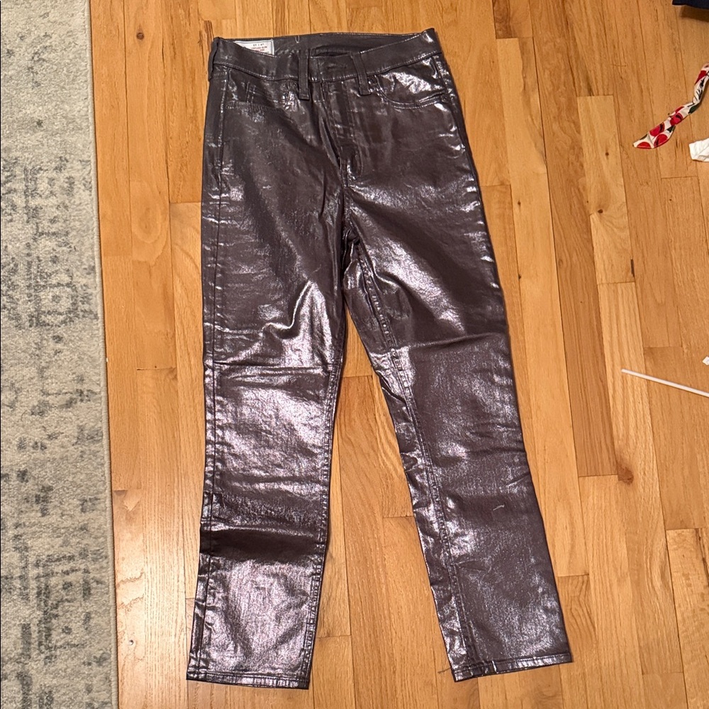 Metallic Silver Pants